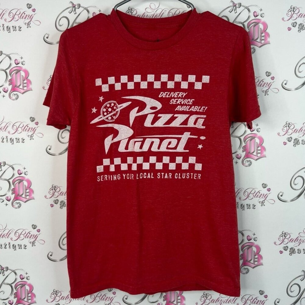 Disney Pizza Planet top shirt logo Toy Story Red T-Shirt graphic tee